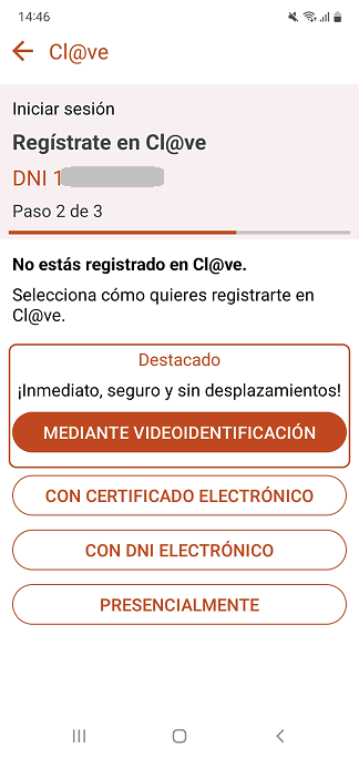 Cómo registrarse en Clave por videoidentificación automática
