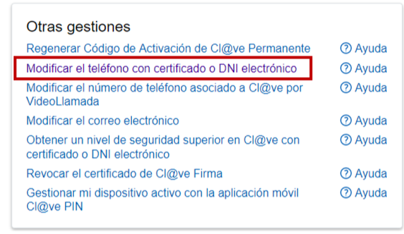 Otras gestiones dni