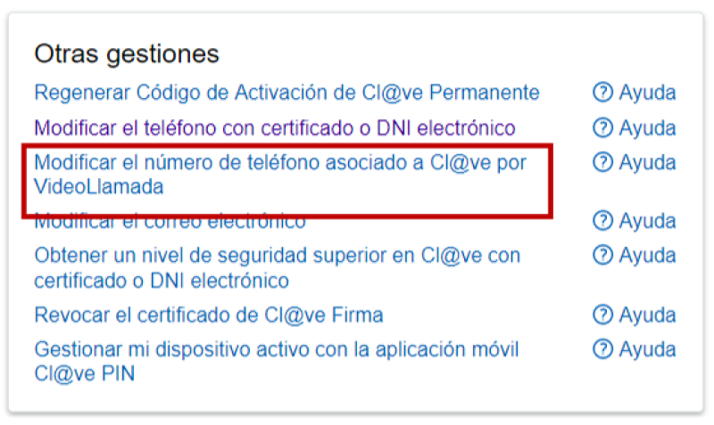 otras gestiones videollamada
